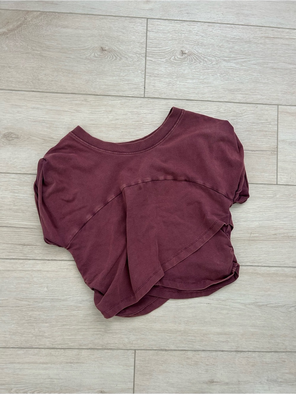 FP Movement by Free People Maroon Cropped Layered Tee